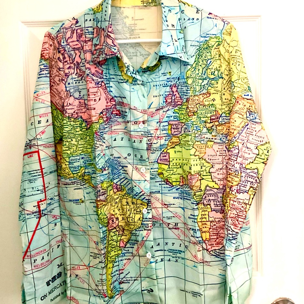 Old World Map Long Sleeve Shirt